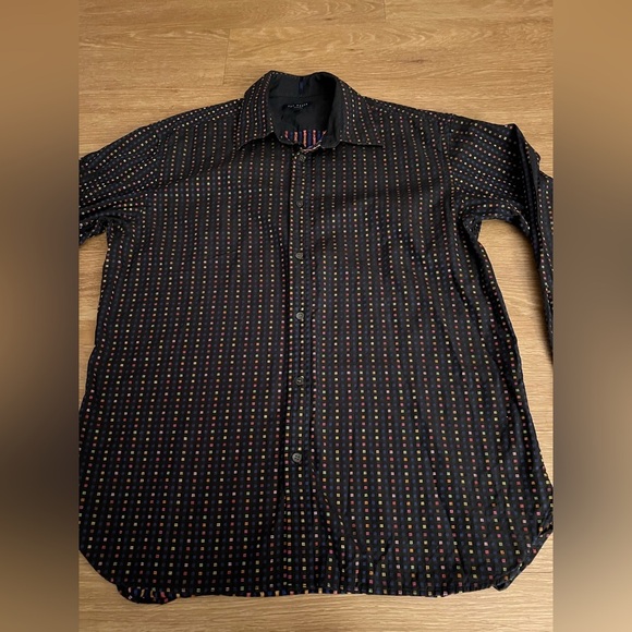 Ted Baker London Black Multicolor Button Down Shirt, size L - Picture 4 of 13